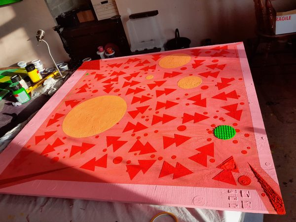 Framing and finishing geometric fine art in studio