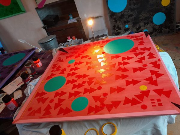 In-progress work displaying precise linear and triangular elements